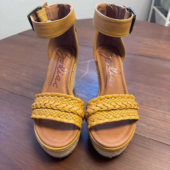 Zodiac Shoes - NWOT Zodiac Yellow Braided Jute Wedge Women Size 7M 7 M
